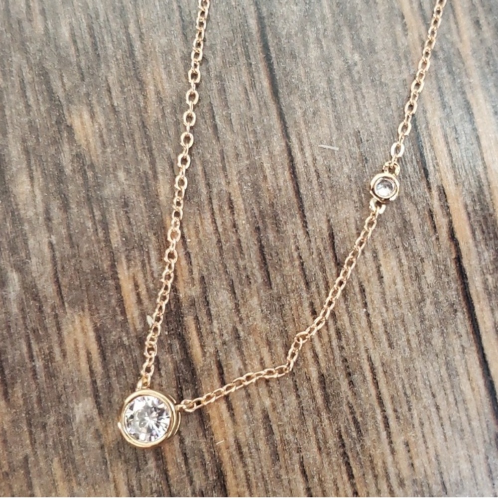 CZ by Kenneth Jay Lane Bezel set gold tone necklace from FabFitFun Editors Box